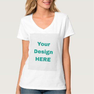 Weiße V-Neck-T - Shirt