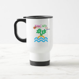 Weiße Vacay Palm— Reisebecher