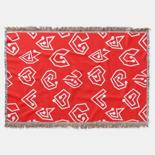 Weiße Valentinische Mazes Decke (Vorderseite)