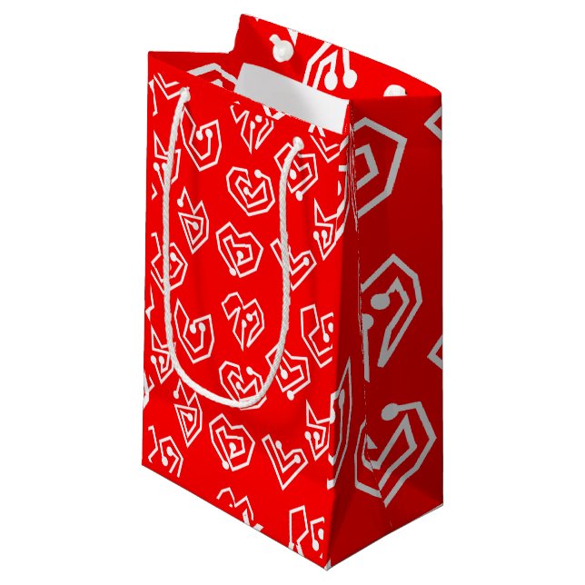 Weiße Valentinische Mazes Kleine Geschenktüte (Vorderseite Schrägansicht)