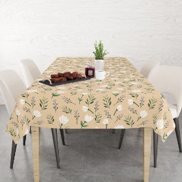 Weiße Vanille-Blumen Skandinavisch Tischdecke