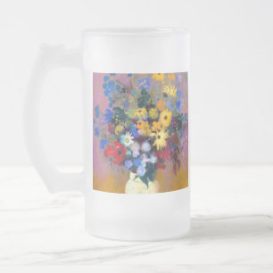 Weiße Vase mit Blume Odilon Redon Mattglas Bierglas