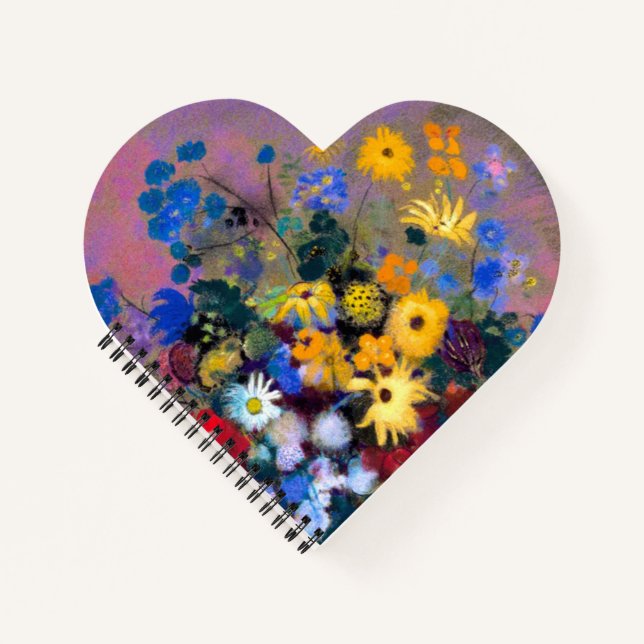 Weiße Vase mit Blume Odilon Redon Notizbuch (Vorderseite)