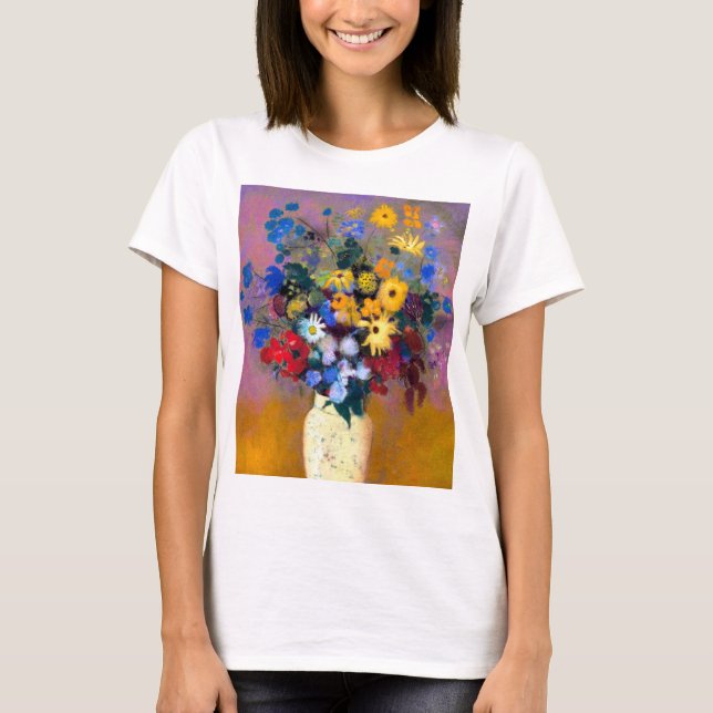 Weiße Vase mit Blume Odilon Redon T-Shirt (Vorderseite)