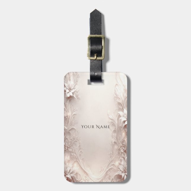 Weiße Verpackung für Elfenbein Gepäckanhänger (Vorderseite vertikal)