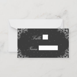 Weiße Verzierte blumengeschmückte Hochzeitsstätte  Platzkarte