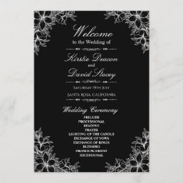 Weiße Verzierte Blumenhochzeit Programm