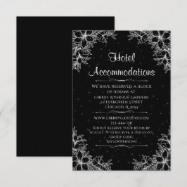 Weiße Verzierte Hochzeitsunterkunft Begleitkarte