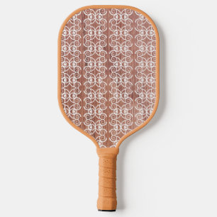 Weiße Verzierte Imitate Holzpaddel Pickleball Schläger