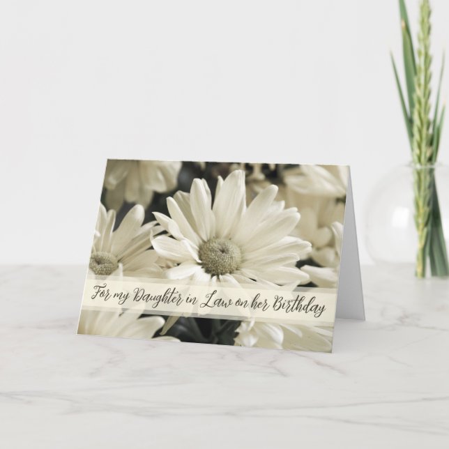 Weiße Vintage Blume-Tochter im Jura Karte (Vorderseite)