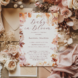 Weiße, Vintage Blütenbäume in Blütendusche Einladung