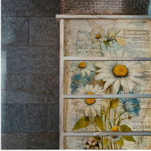 Weiße Vintage-Margeriten Decoupage-Seidenpapier