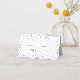Weiße violette Glitzern heiraten Platzkarte