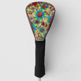 Weiße virtuelle Blume, blaue und gelbe Blütenblätt Golf Headcover