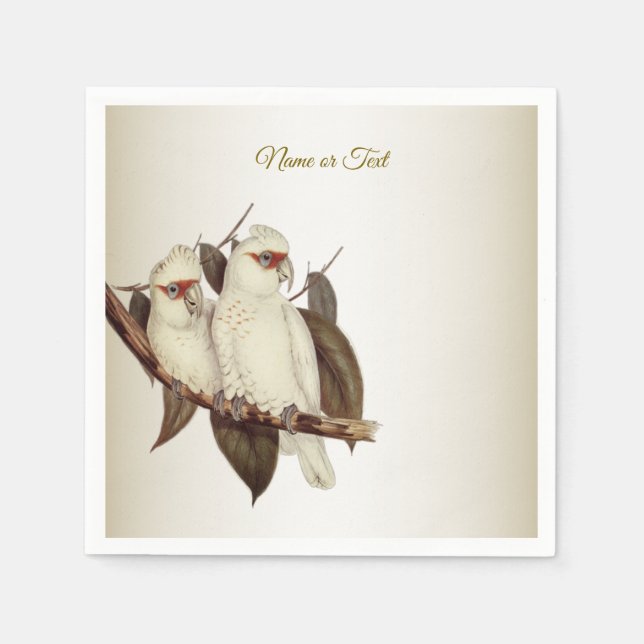 Weiße Vögel Napkins Serviette (Vorderseite)