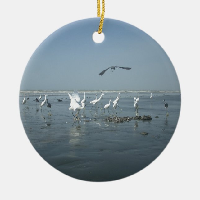 Weiße Vögel zeigen Hakuna matata.JPG Keramik Ornament (Vorne)