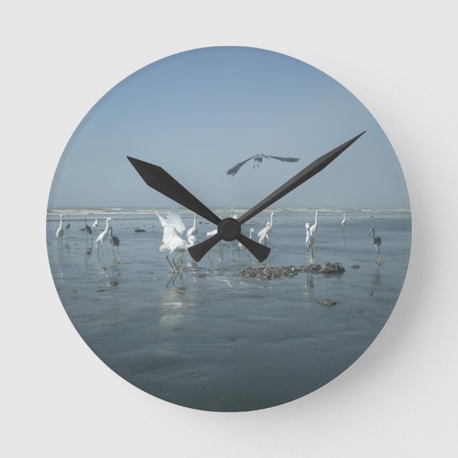 Weiße Vögel zeigen Hakuna matata.JPG Runde Wanduhr (Vorderseite)
