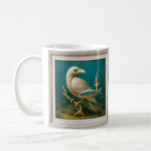 Weiße Vogelstatuette Kaffeetasse