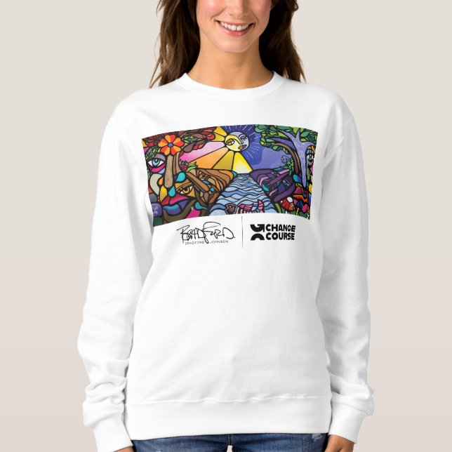 Weiße Wandmalerei Crew Neck Sweatshirt (Vorderseite)