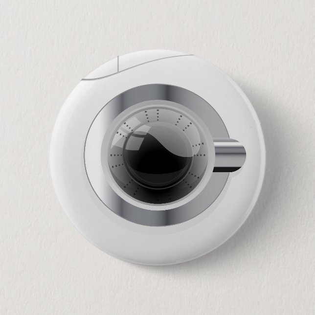 Weiße Waschmaschine Button (Vorderseite)
