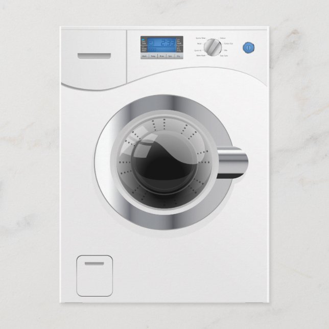 Weiße Waschmaschine Postkarte (Vorderseite)