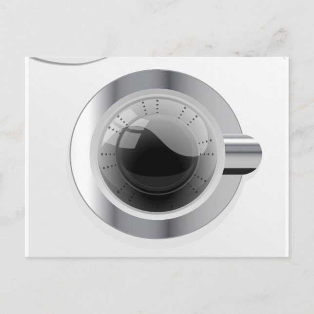 Weiße Waschmaschine Postkarte (Vorderseite)
