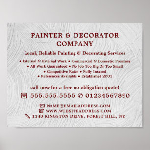 Weiße Wash Paint, Maler und Dekorator Poster