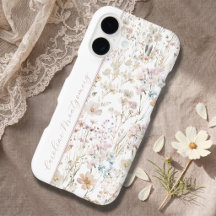 Weiße Wasserfarben-Blumen personalisiert