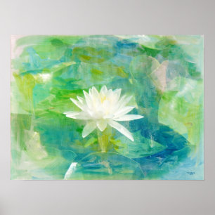 Weiße Wasserlilie Blossom Poster