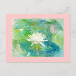Weiße Wasserlilie Blossom Postkarte