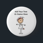 Weiße weibliche Geschenke der Button<br><div class="desc">Eine weiße weibliche Strichmännchenkrankenschwester in einer weißen Krankenschwesteruniform und in einem Stethoskop auf Krankenschwester T - Shirts,  Taschen,  Knöpfen,  Magneten,  Karten,  Aufklebern und anderen Einzelteilen,  die vor der Einrichtung Sie personifizieren können. Diese Krankenschwestereinzelteile sind also niedlich und perfekt für Krankenschwester-Woche und machen große Krankenschwestergeschenke auch!</div>