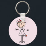 Weiße Weibliche Strichmännchen Krankenschwester 2 Schlüsselanhänger<br><div class="desc">Eine weiße Krankenschwester in einer weißen Krankenschwester-Uniform und ein Stethoskop auf T - Shirt, Taschen, Tasten, Magneten, Karten, Aufklebern und anderen Gegenständen, die Sie personalisieren können, bevor Sie bestellen. Diese Pflegeartikel sind so niedlich und perfekt für die Nurses Week und machen auch großartige Geschenke für die Krankenschwester!</div>