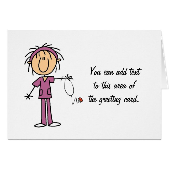 Weiße weibliche Strichmännchen-Krankenschwester-T (Vorderseite (Horizontal))