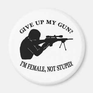 Weiße weibliche Waffe nicht stupid Magnet