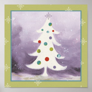 Weiße Weihnachtsbaum Poster