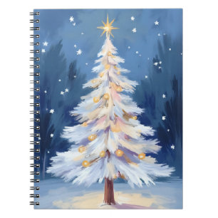 Weiße Weihnachtsbaum Winter Schnee Notizblock