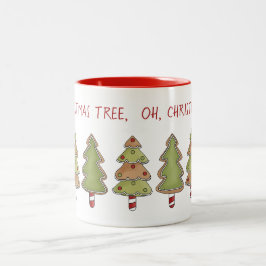 Weiße Weihnachtsbäume mit Candy Cane Trunks Zweifarbige Tasse