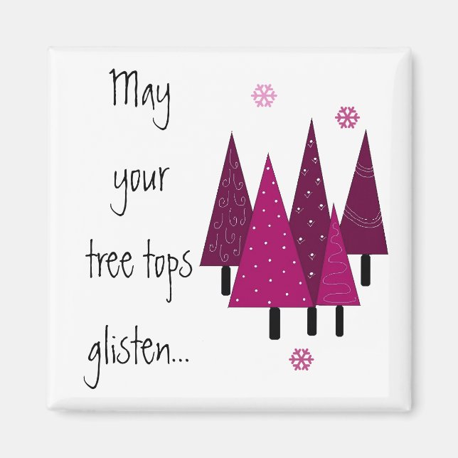 Weiße Weihnachtsbaumen Magnet (Vorne)