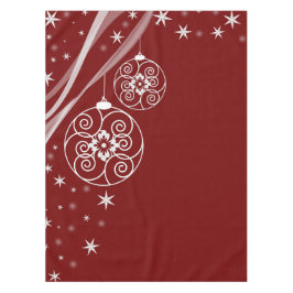Weiße Weihnachtsdeko Sterne Rot Elegant Tischdecke