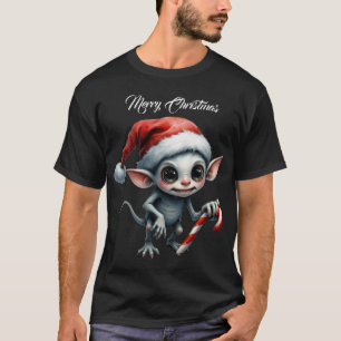 Weiße Weihnachtself mit Candy Cane. T-Shirt