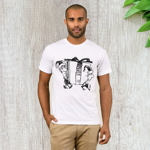 Weiße Weihnachtselfen, die Riesengeschenk tragen T-Shirt