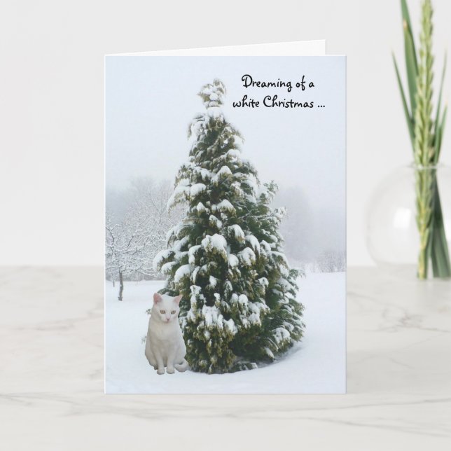 weiße Weihnachtsfeier Feiertagskarte (Vorderseite)