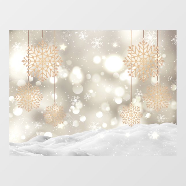 weiße Weihnachtsfeier Fensteraufkleber (Blatt)