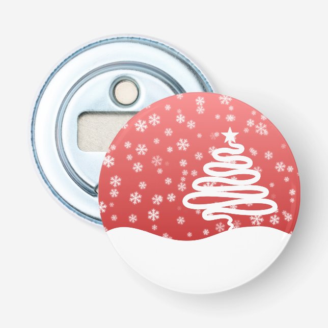 weiße Weihnachtsfeier Flaschenöffner (Vorderseite)