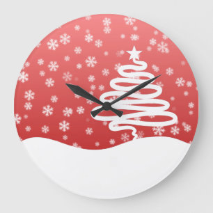 weiße Weihnachtsfeier Große Wanduhr