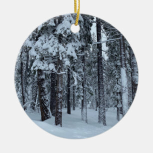 weiße Weihnachtsfeier Keramik Ornament