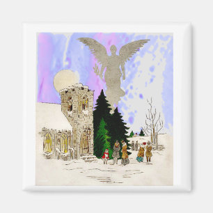 weiße Weihnachtsfeier Magnet