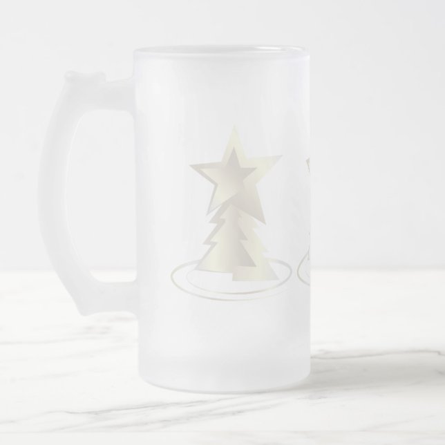 weiße Weihnachtsfeier Mattglas Bierglas (Links)