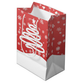 weiße Weihnachtsfeier Mittlere Geschenktüte