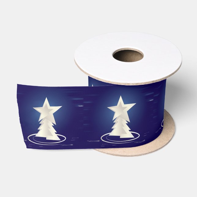 weiße Weihnachtsfeier Satinband (Spule)